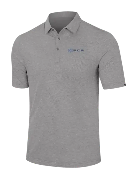 TravisMathew Light Grey Heather Sunnyvale Polo w/ROR Logo