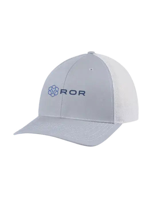 Richardson Adjustable Snapback Original 112 Trucker Cap Light Heather Grey w/White Mesh w/ROR Logo