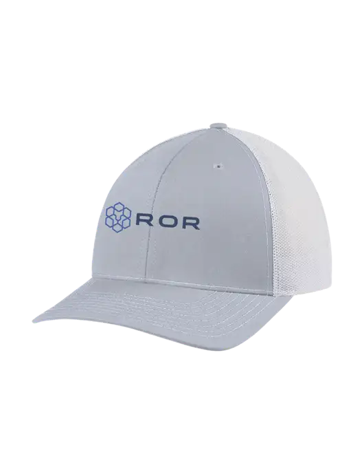 Richardson Adjustable Snapback Original 112 Trucker Cap Light Heather Grey w/White Mesh w/ROR Logo