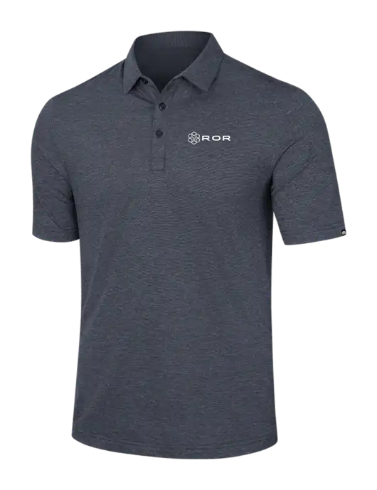 TravisMathew Dark Grey Slate Heather Sunnyvale Polo w/ROR Logo