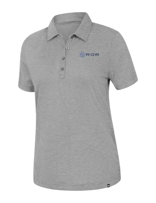 TravisMathew Womens Light Grey Heather Sunnyvale Polo w/ROR Logo
