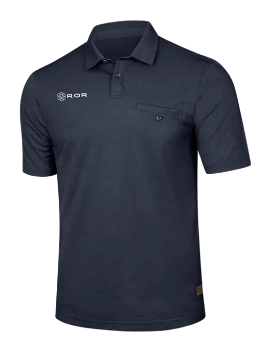 TravisMathew Navy Sunsetters Pocket Polo w/ROR Logo