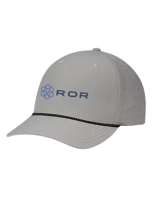 Richardson Laser Perf Performance Light Grey/Black-Grey Rope Cap w/ROR Logo