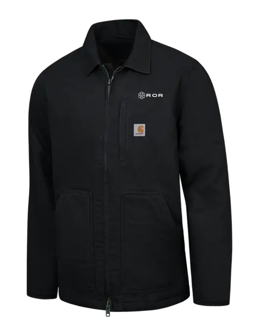 Carhartt Black Sherpa-Lined Coat w/ROR Logo
