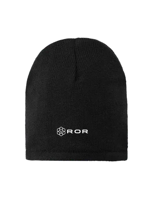 Black Fleece-Lined Beanie Cap w/ROR Logo