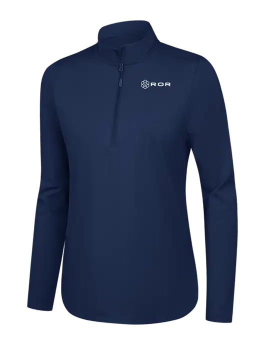  Womens Dark Navy C-FREE Double Knit 1/4-Zip w/ROR Logo