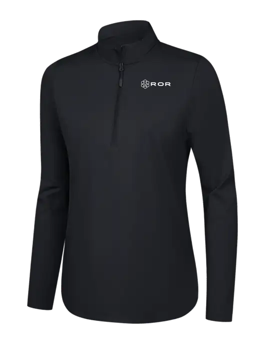  Womens Black C-FREE Double Knit 1/4-Zip w/ROR Logo