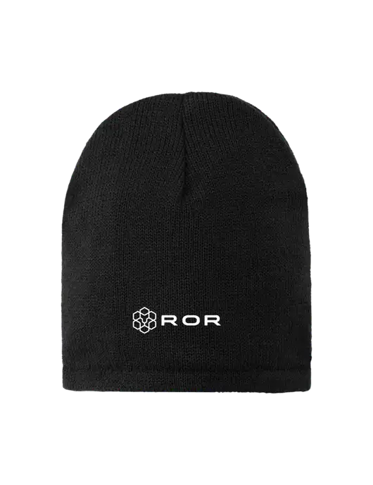 Black Fleece-Lined Beanie Cap w/ROR Logo