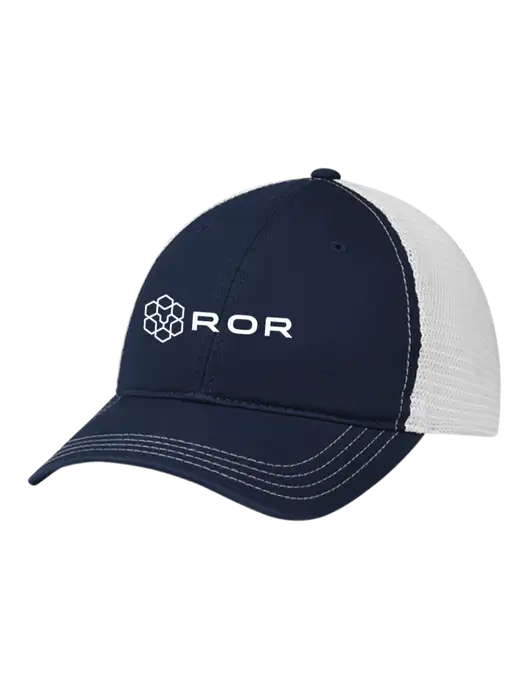 Richardson 111 Garment Washed Trucker Cap Navy w/White Mesh w/ROR Logo