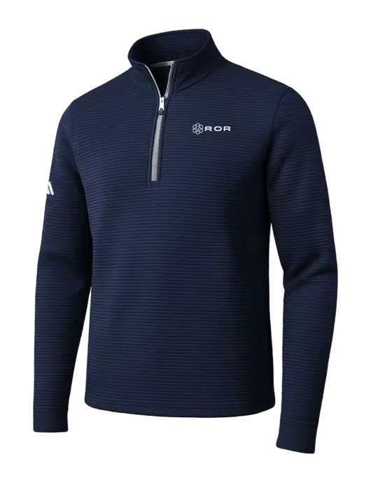 Adidas Navy Spacer Quarter-Zip Pullover w/ROR Logo