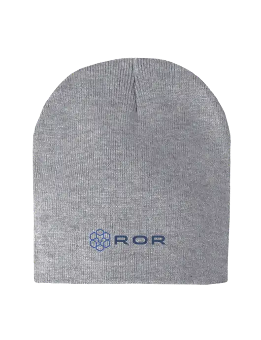 Light Grey Heather Element Knit Beanie w/ROR Logo