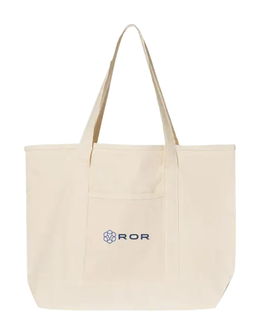Natural Large Canvas Deluxe Tote w/ROR Logo