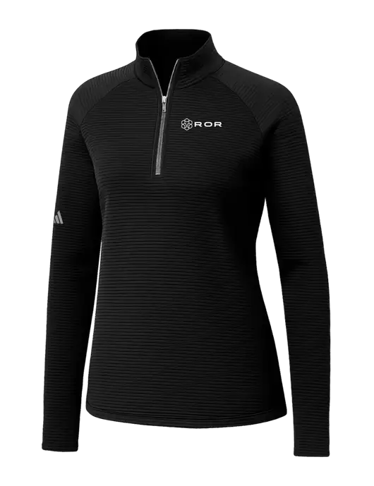 Adidas Womens Black Spacer Quarter-Zip Pullover  w/ROR Logo