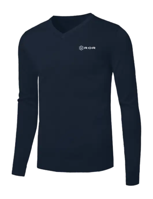 Brooks Brothers Navy Washable Merino V-Neck Sweater w/ROR Logo