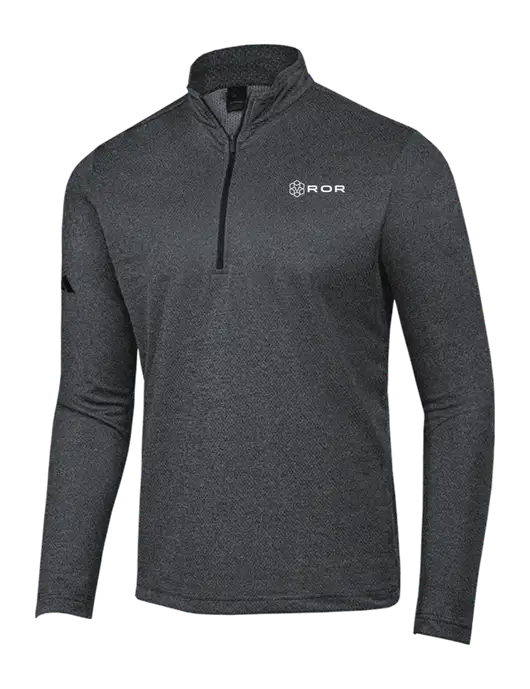 Adidas Black Melange Space Dyed Quarter-Zip Pullover w/ROR Logo