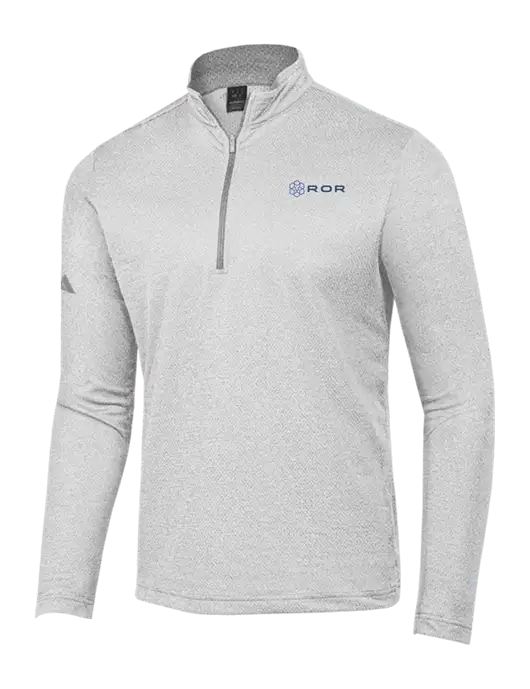 Adidas Light Grey Heather Space Dyed Quarter-Zip Pullover w/ROR Logo