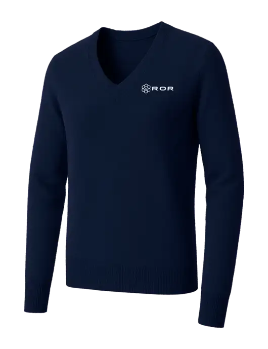 Brooks Brothers Womens Navy Washable Merino V-Neck Sweater w/ROR Logo