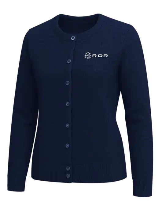 Brooks Brothers Womens Navy Washable Merino Cardigan Sweater w/ROR Logo