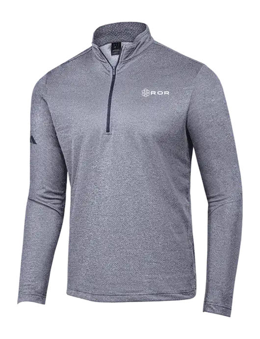 Adidas Navy Melange Space Dyed Quarter-Zip Pullover w/ROR Logo