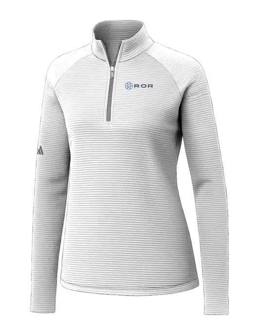 Adidas Womens White Spacer Quarter-Zip Pullover  w/ROR Logo