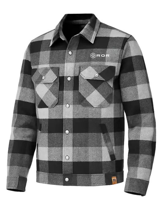 Russell Outdoors Black Plaid Basin Jacket w/ROR Logo