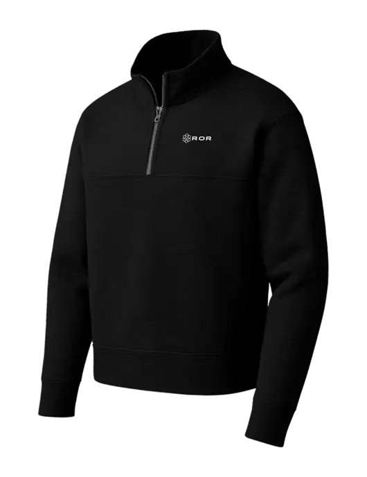 Mercer+Mettle Black Linear Texture Quarter Zip w/ROR Logo