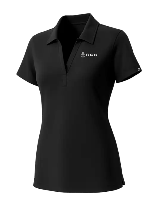 TravisMathew Womens Black Glenview Solid Polo w/ROR Logo