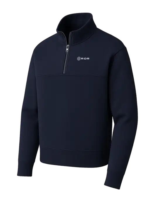 Mercer+Mettle Dark Navy Linear Texture Quarter Zip w/ROR Logo