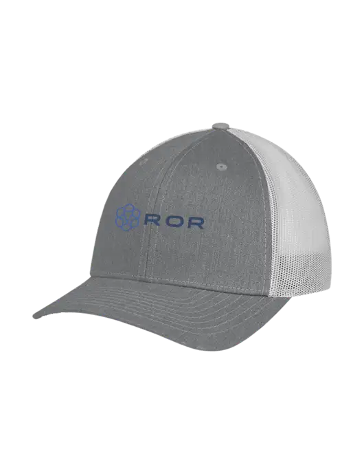 Richardson Adjustable Snapback Original 112 Trucker Cap Heather Grey w/Light Grey Mesh w/ROR Logo