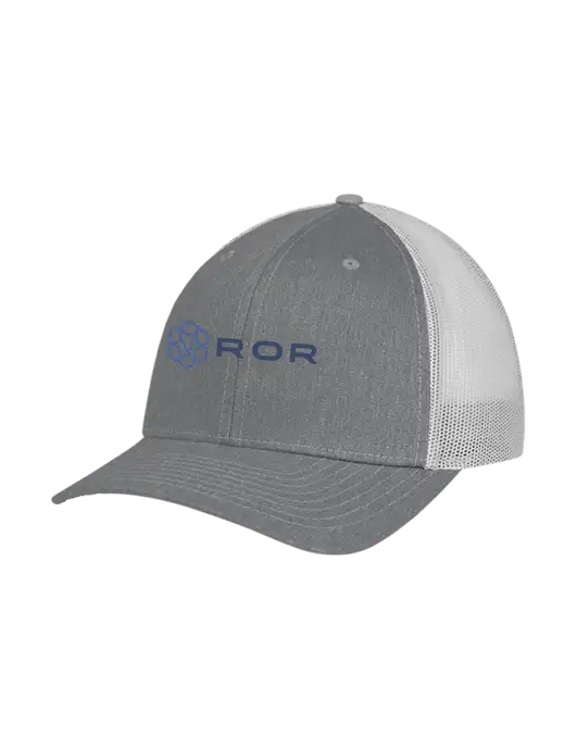Richardson Adjustable Snapback Original 112 Trucker Cap Heather Grey w/Light Grey Mesh w/ROR Logo
