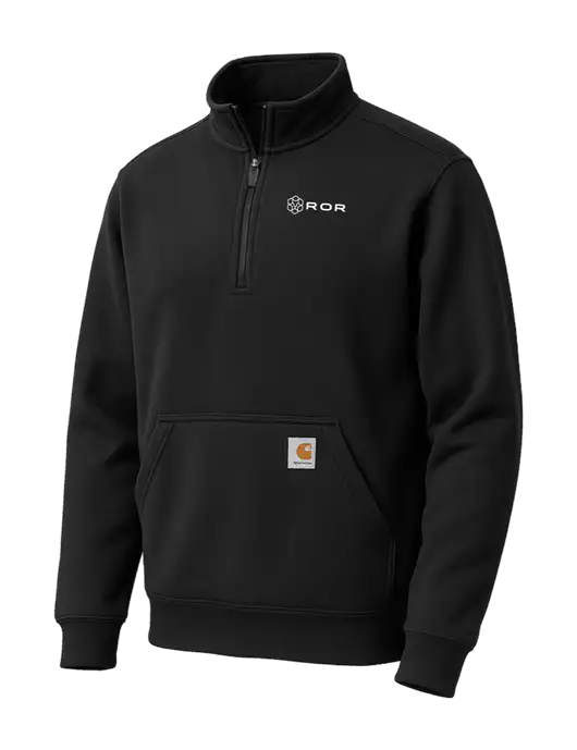 Carhartt Black Midweight 1/4-Zip Mock Neck Sweatshirt w/ROR Logo