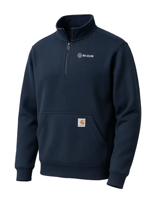 Carhartt Dark Navy Midweight 1/4-Zip Mock Neck Sweatshirt w/ROR Logo