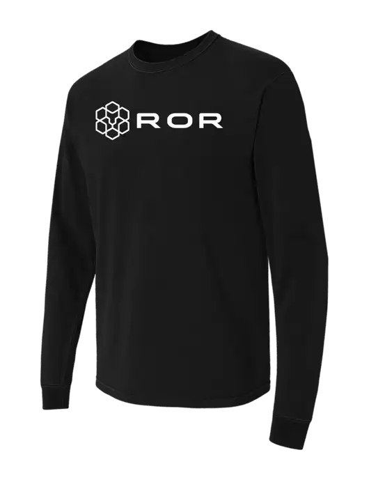 Comfort Colors Garment-Dyed Black Heavyweight Long Sleeve T-Shirt w/ROR Logo