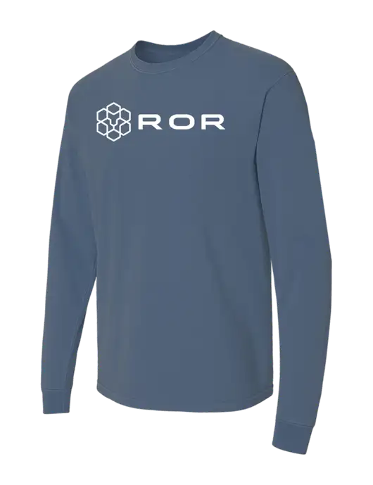 Comfort Colors Garment-Dyed Blue Slate Heavyweight Long Sleeve T-Shirt w/ROR Logo