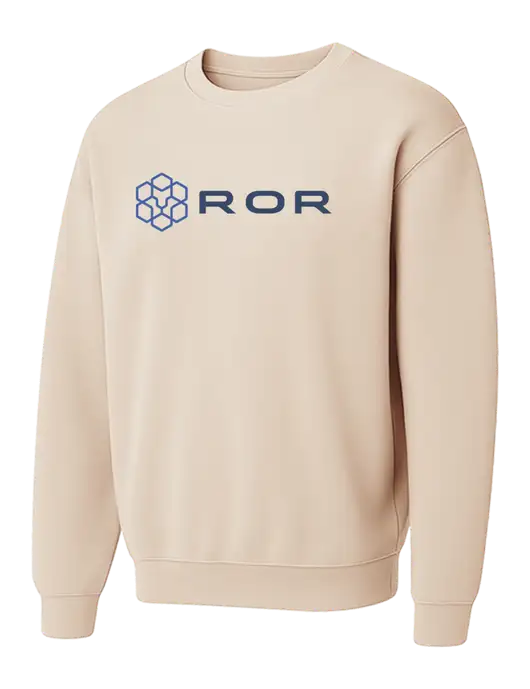 Comfort Colors Garment-Dyed Lightweight Ivory Fleece Crewneck Sweatshirt w/ROR Logo