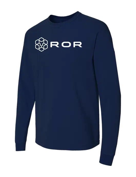 Comfort Colors Garment-Dyed Dark Navy Heavyweight Long Sleeve T-Shirt w/ROR Logo