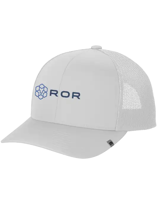 TravisMathew White Cruz Trucker Cap w/ROR Logo