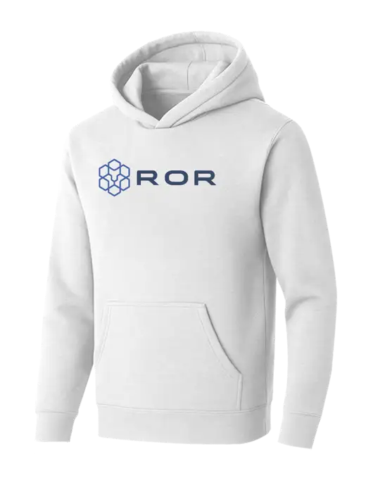 BELLA+CANVAS White Sponge Fleece Pullover Hoodie w/ROR Logo