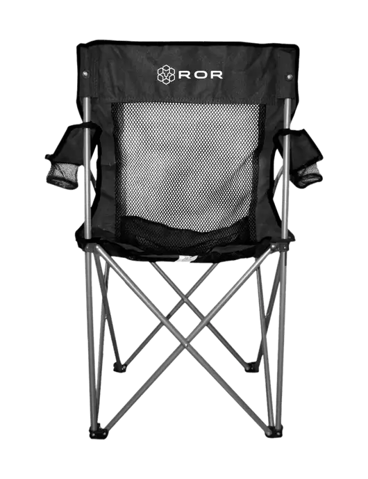 Titan Black/Black Mesh Folding Chair w/ROR Logo