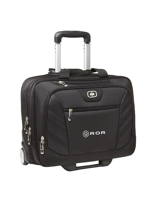 OGIO Black Lucin Wheeled Briefcase w/ROR Logo