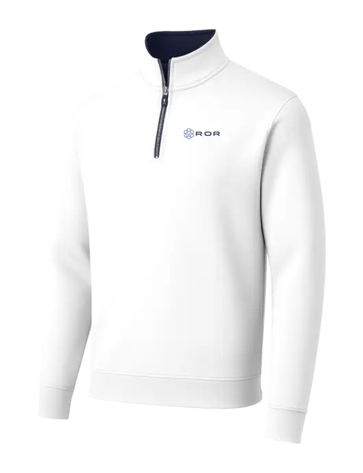 Fairway & Greene Caves Quarter-Zip Tech White Pullover w/ROR Logo