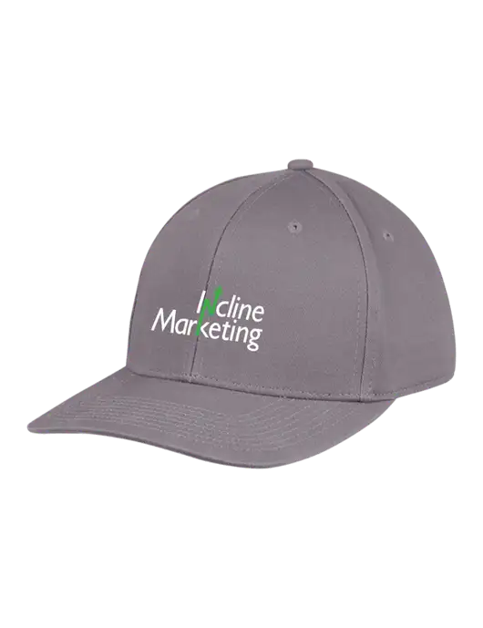 Premium Modern Structured Twill Charcoal Snapback Cap w/Incline Marketing Logo