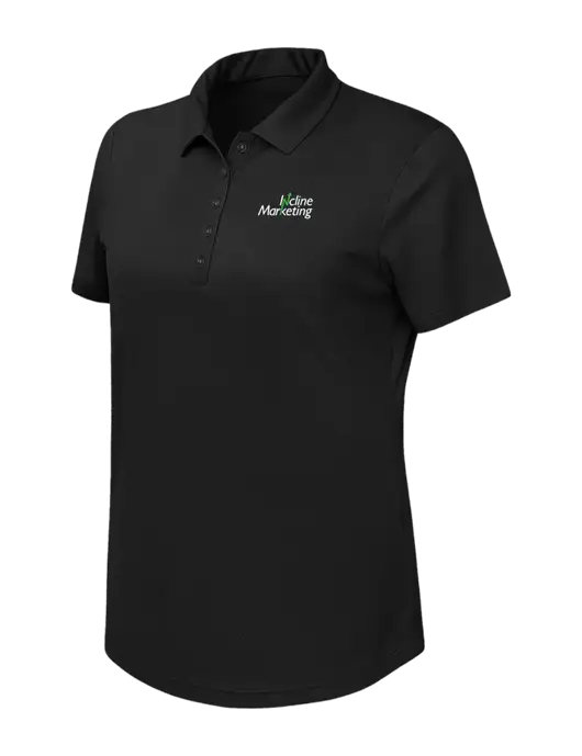 Callaway Womens Birdseye Black Polo w/Incline Marketing Logo