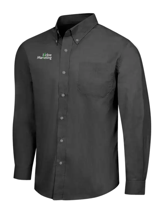 Soft Black Crosshatch Easy Care Shirt w/Incline Marketing Logo
