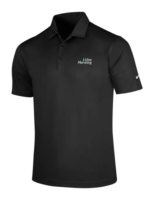 NIKE Black Dri-Fit Vertical Mesh Polo w/Incline Marketing Logo