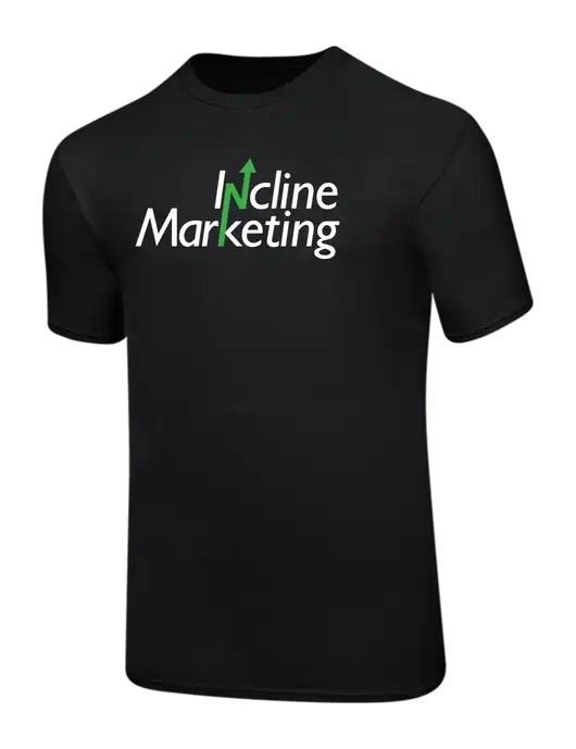Ring Spun Jet Black 4.5 oz T-Shirt w/Incline Marketing Logo