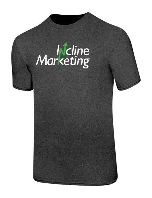 Ring Spun Dark Heather Grey 4.5 oz T-Shirt w/Incline Marketing Logo