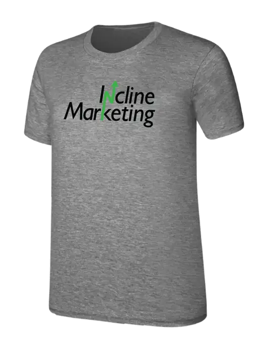 Womens Ring Spun Light Grey Heather 4.5 oz T-Shirt w/Incline Marketing Logo