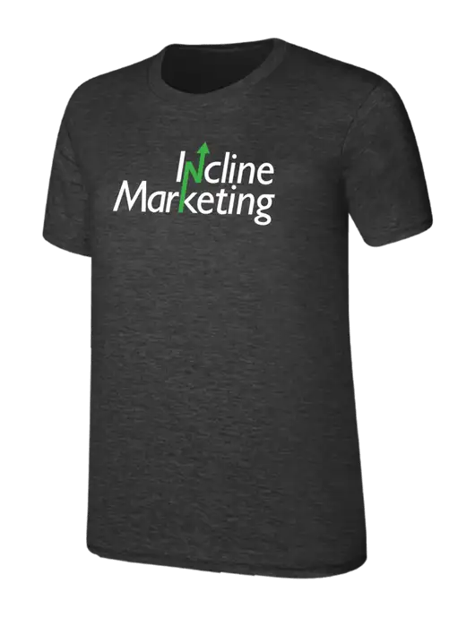 Womens Ring Spun Dark Heather Grey 4.5 oz T-Shirt w/Incline Marketing Logo