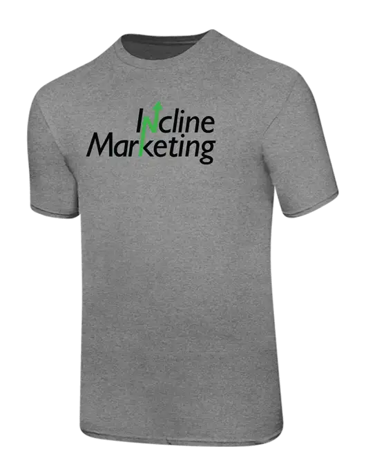Ring Spun Light Heather Grey 4.5 oz T-Shirt w/Incline Marketing Logo